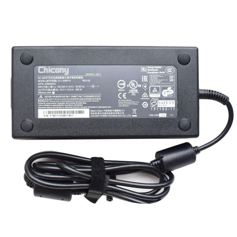 original 200w gigabyte delta adp-200fb d ladegerät netzteil adapter +free cord Chicony-19V-10.5A-5.5-2.5mm