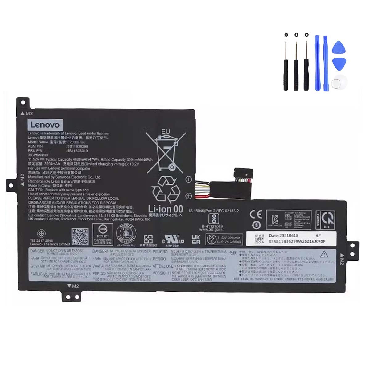 Lenovo L20M3PG0 47Wh Batterie Akku