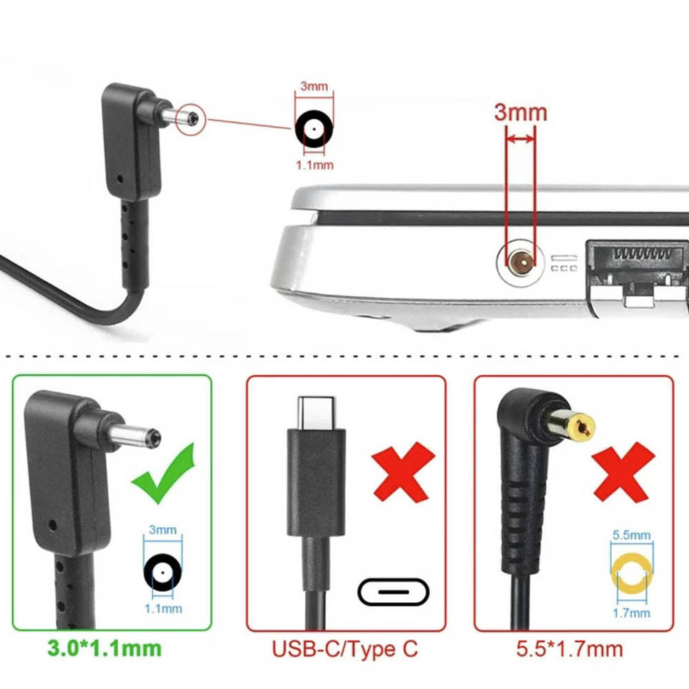 19V 2.37A 45W Acer 3.0mm 1.1mm Netzteil Ladegerät – Bild 3
