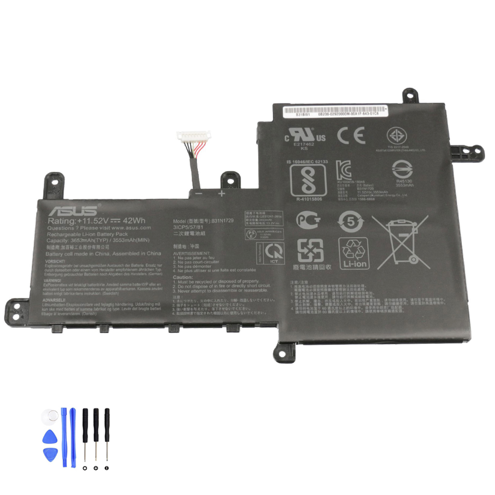42Wh Asus B31N1729 Akku
