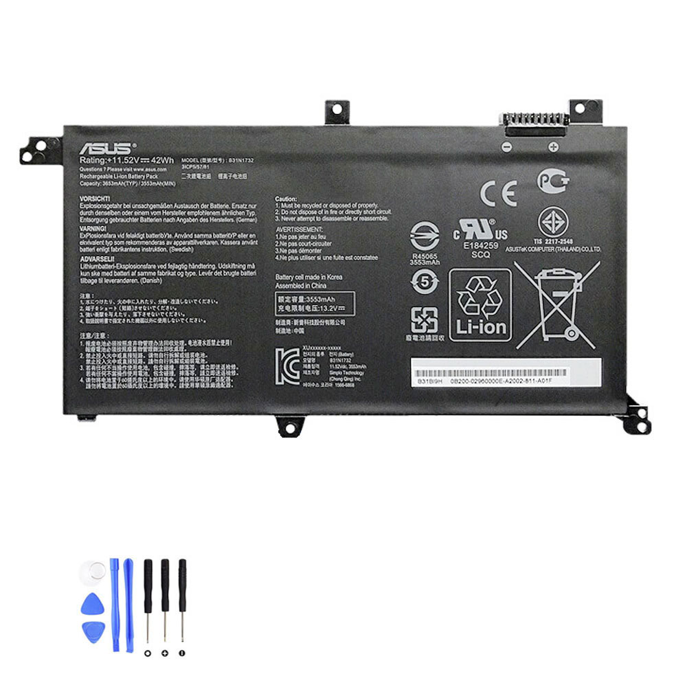 42Wh Asus B31N1732 Akku