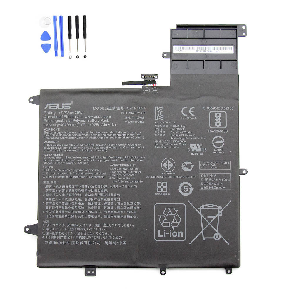 39Wh Asus C21N1624 Akku
