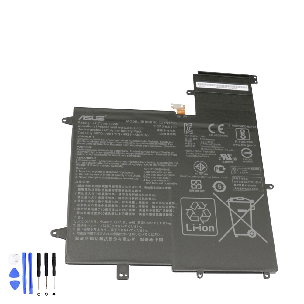 39Wh Asus C21N1706 Akku