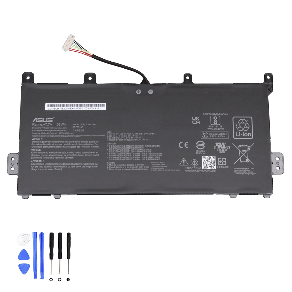 38Wh Asus C21N1808 A Akku