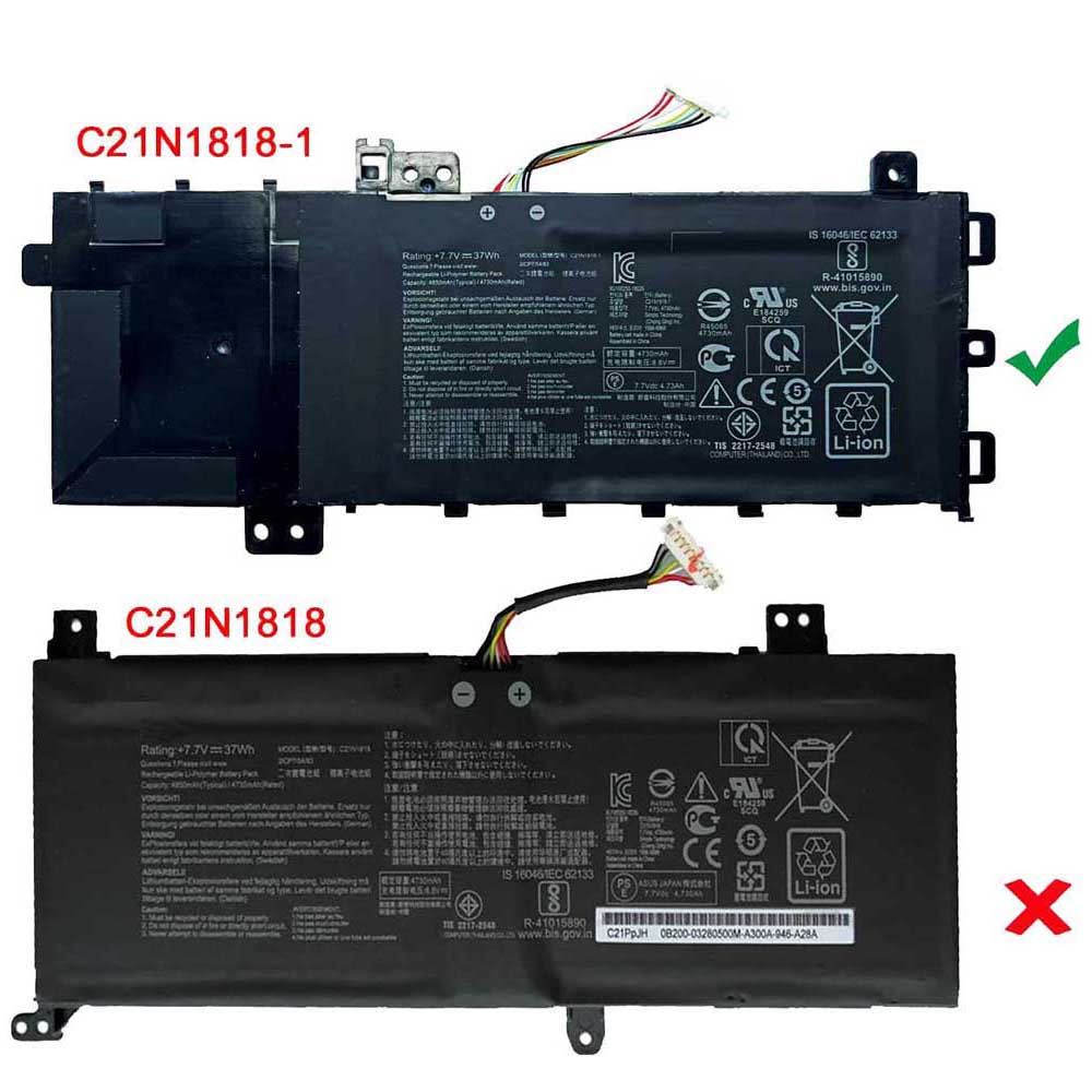 37Wh Asus C21N1818-1 Akku – Bild 3