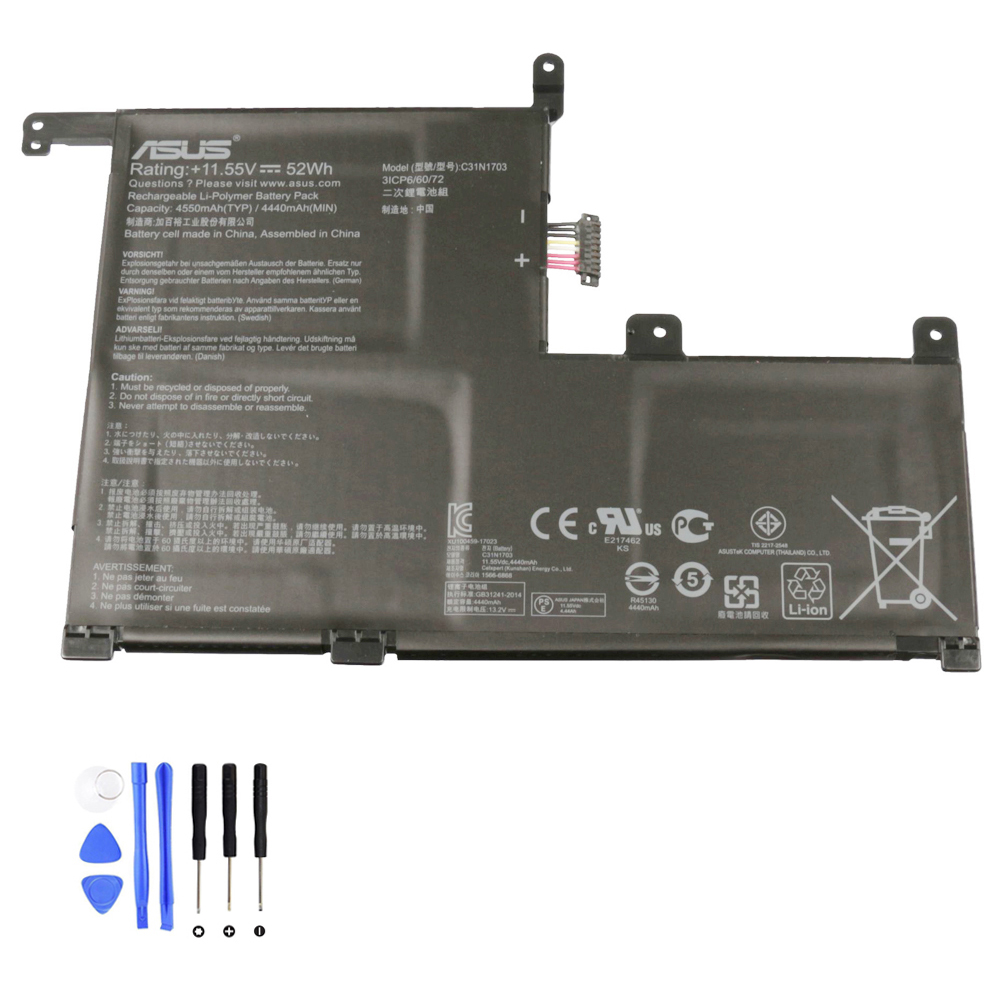 52Wh Asus C31N1703 Akku