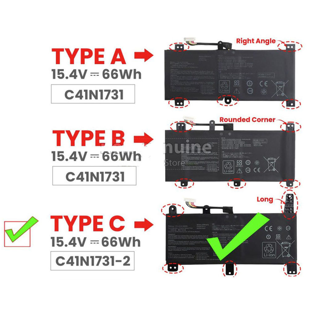 66Wh Asus C41N1731-2 Akku – Bild 2