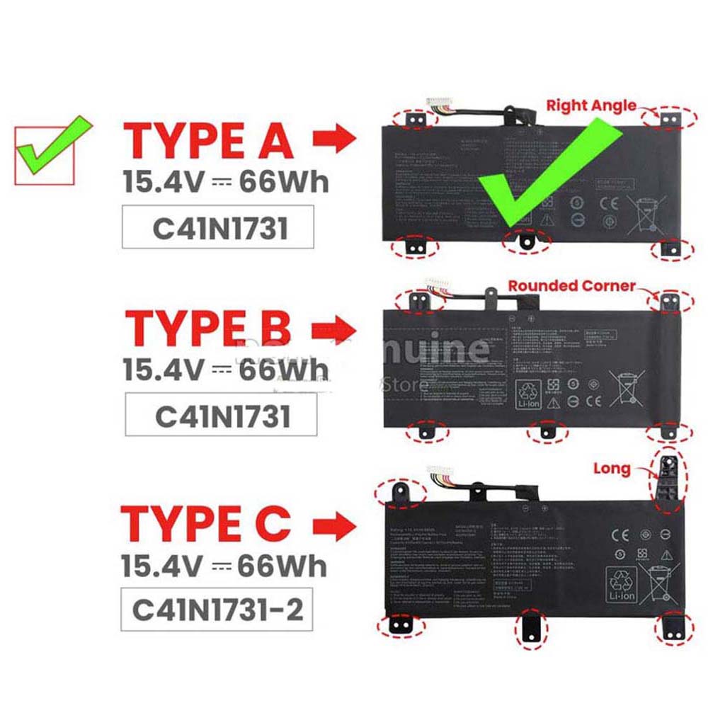 66Wh Asus C41N1731-A Akku – Bild 2