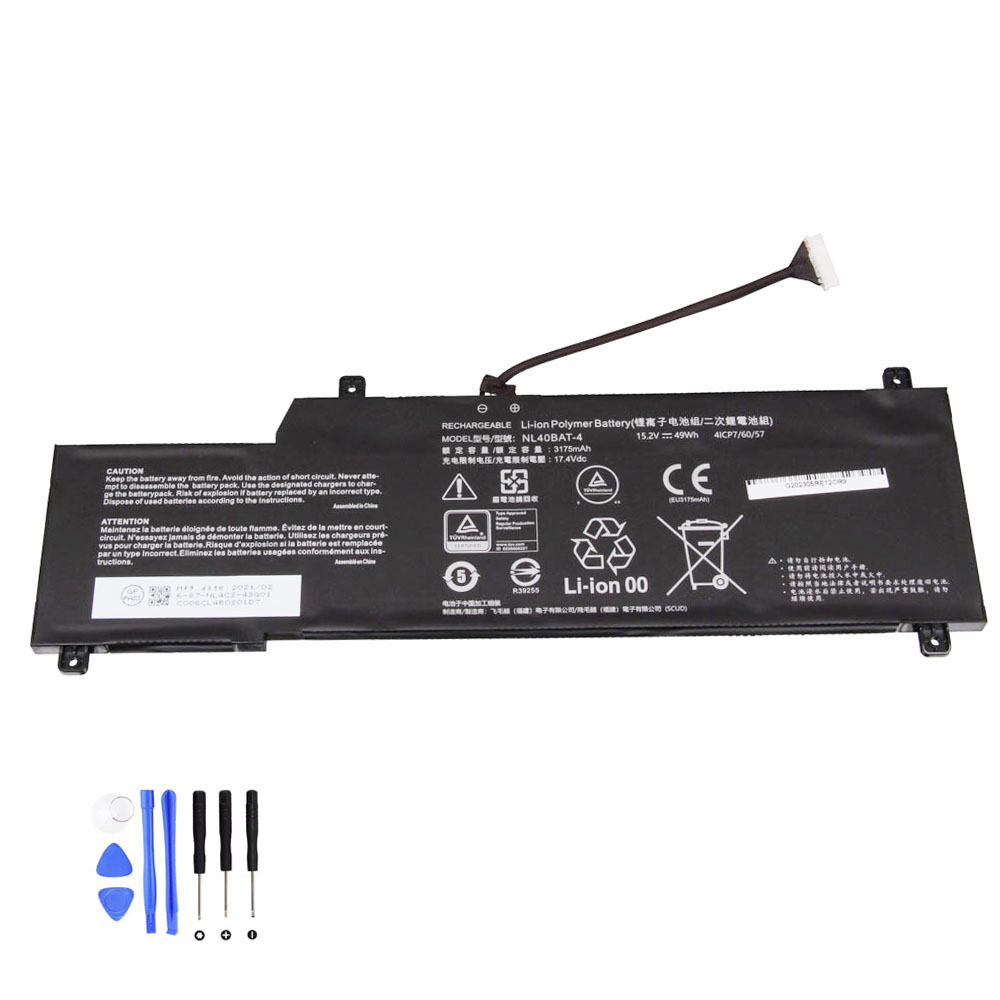 49Wh Clevo NL40BAT-4 Akku