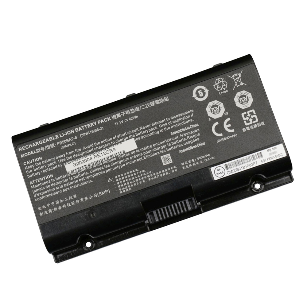 62Wh Clevo PB50BAT-6 Akku