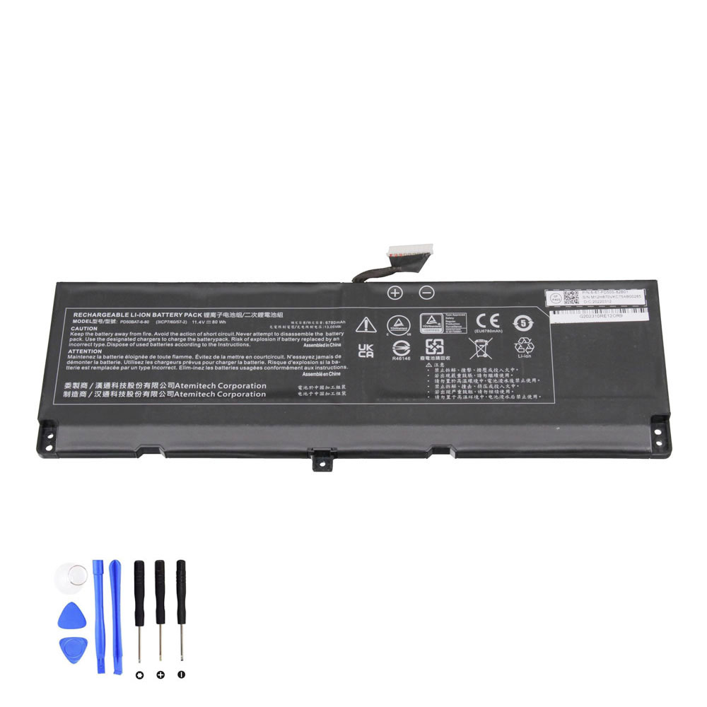 80Wh Clevo PD50BAT-6-80 Akku