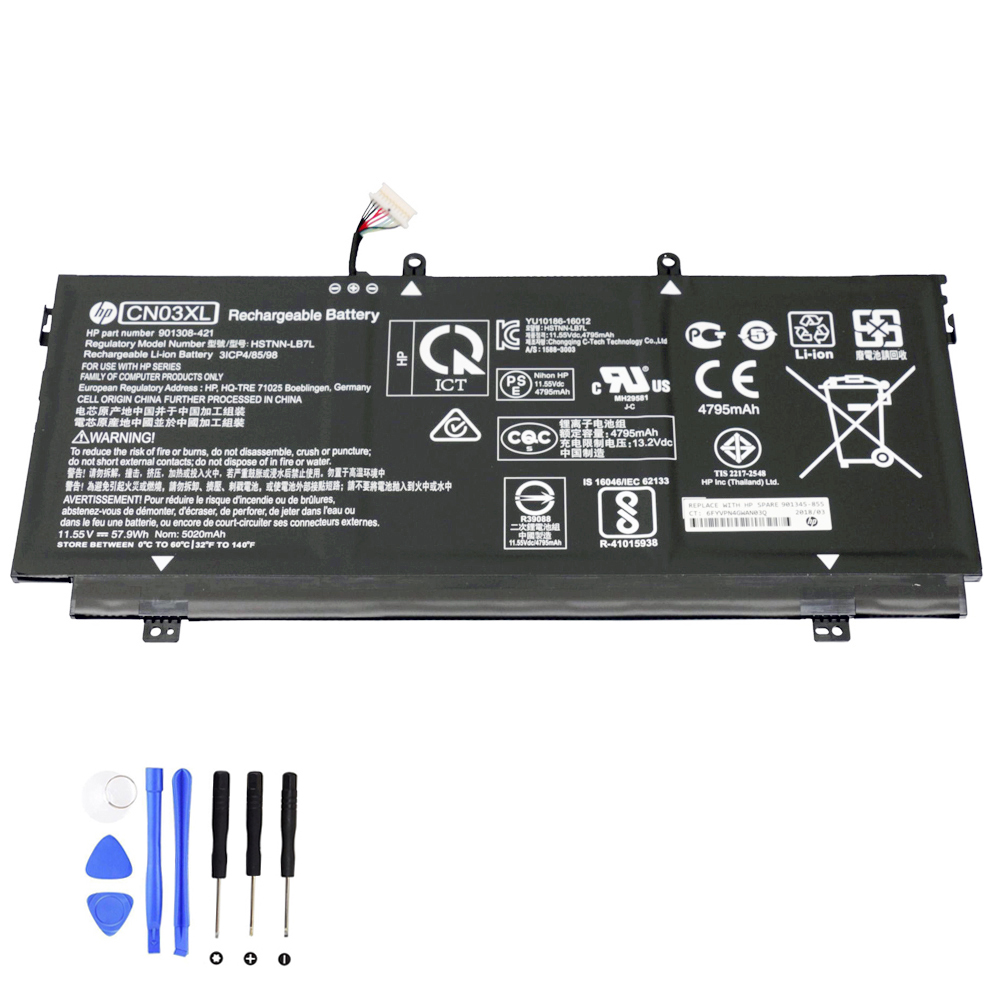 57.9Wh HP CN03XL Akku Long Line
