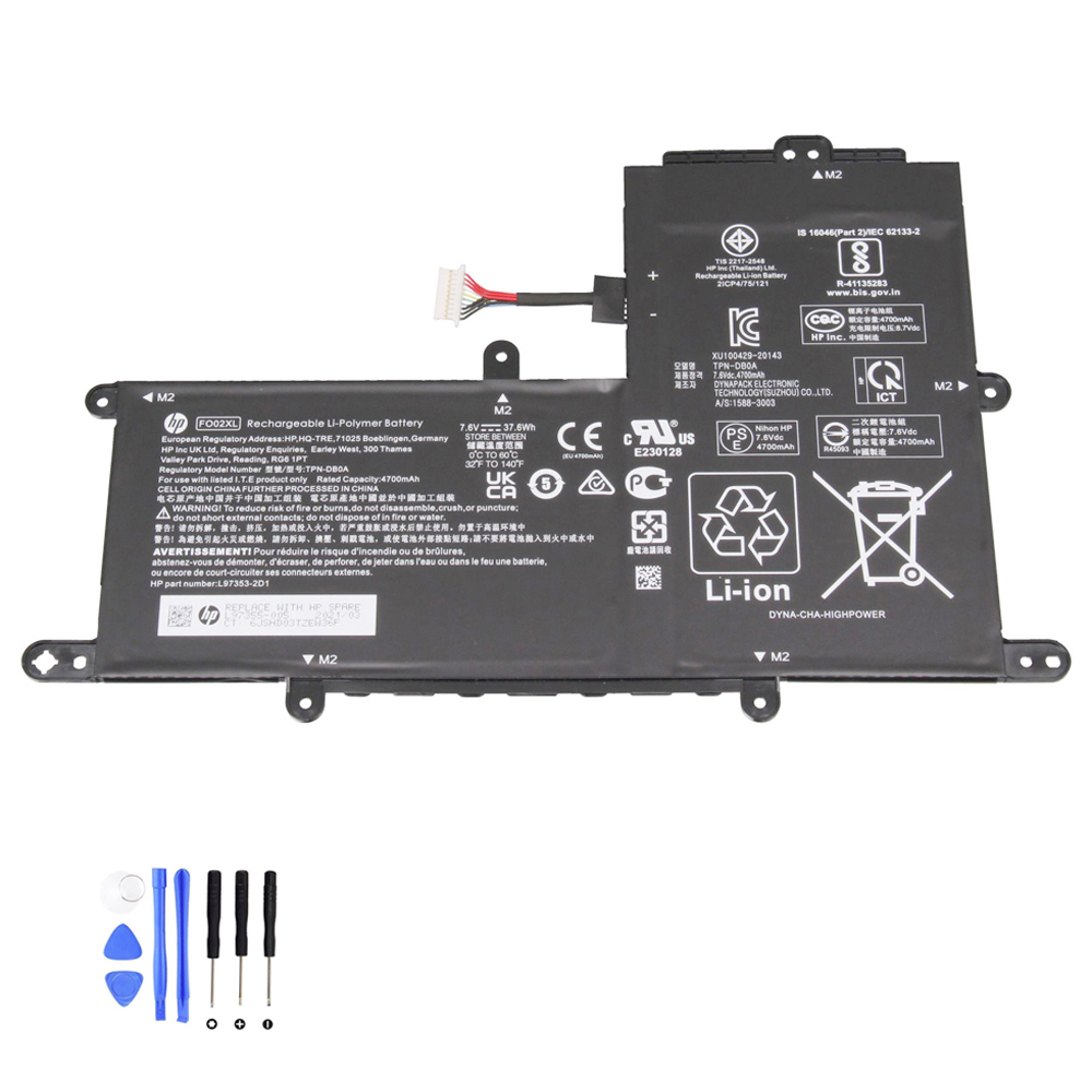 37.6Wh HP FO02XL Akku