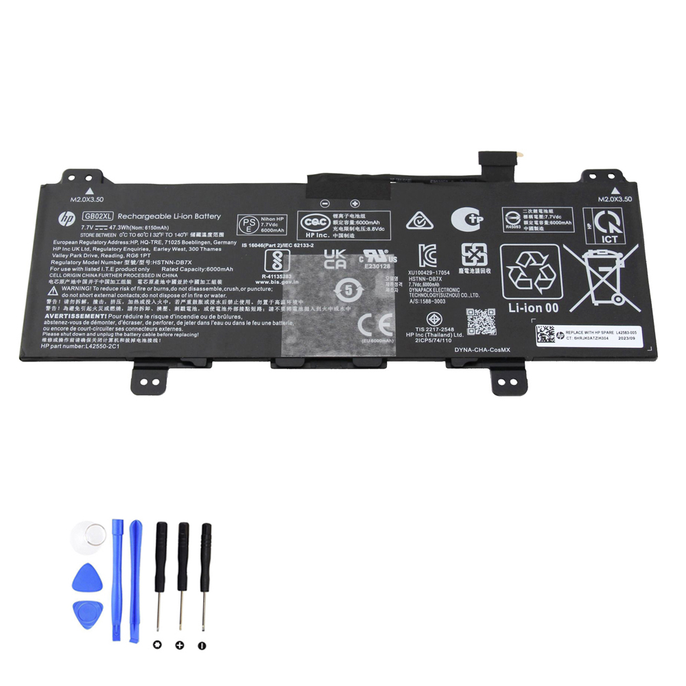 47.31Wh HP GB02XL Akku