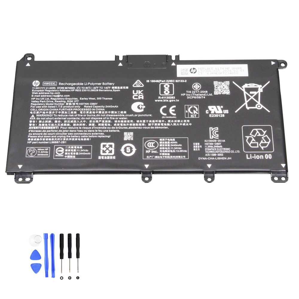 41.04Wh HP HW03XL Akku