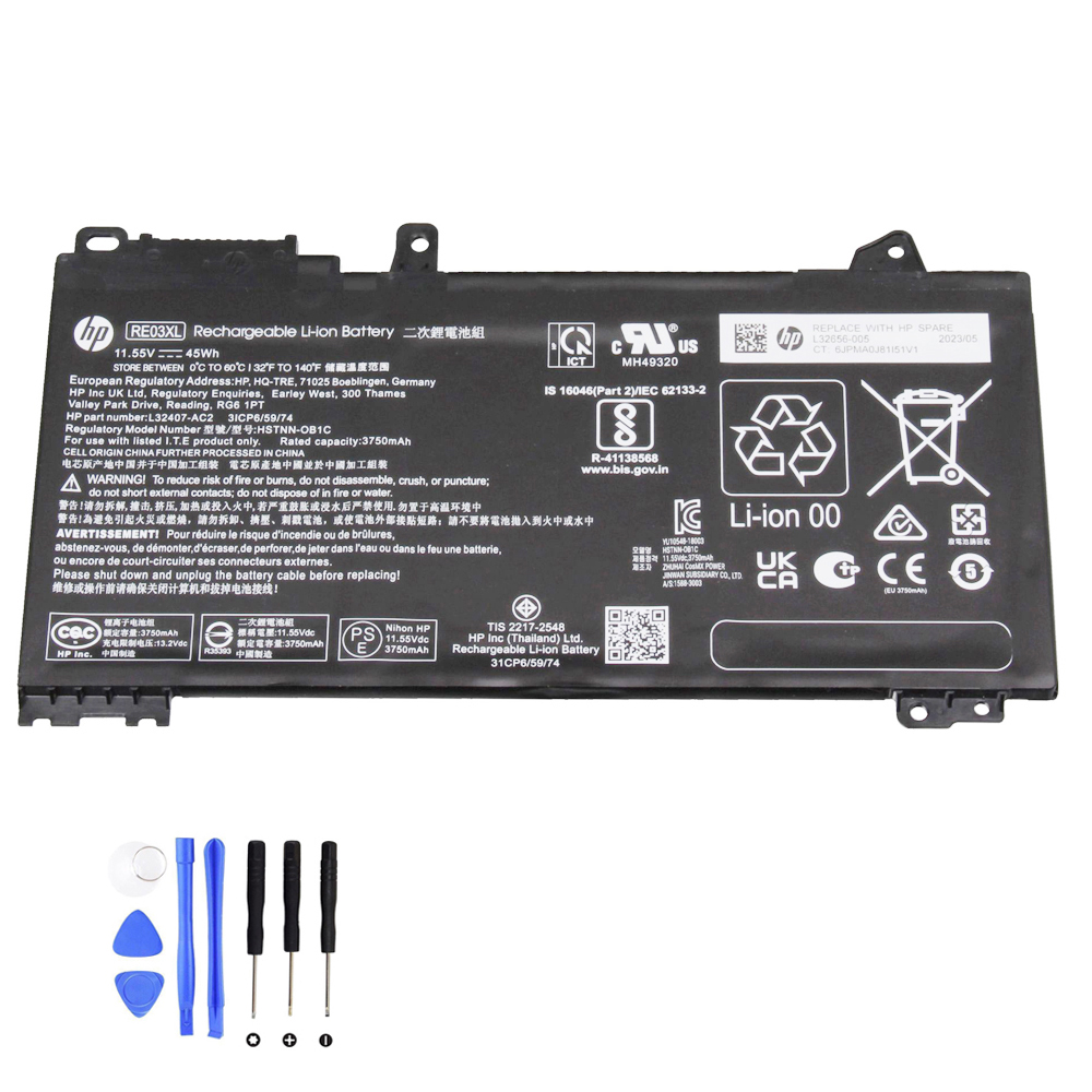 45Wh HP RE03XL Akku