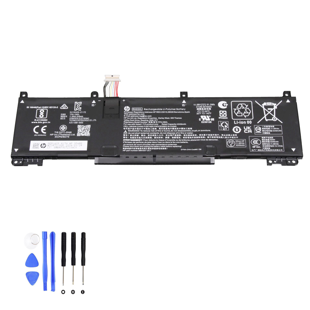 51.3Wh HP RH03XL Akku