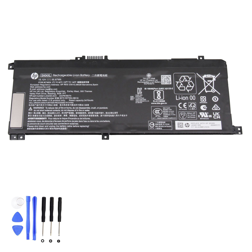 55.67Wh HP SA04XL Akku