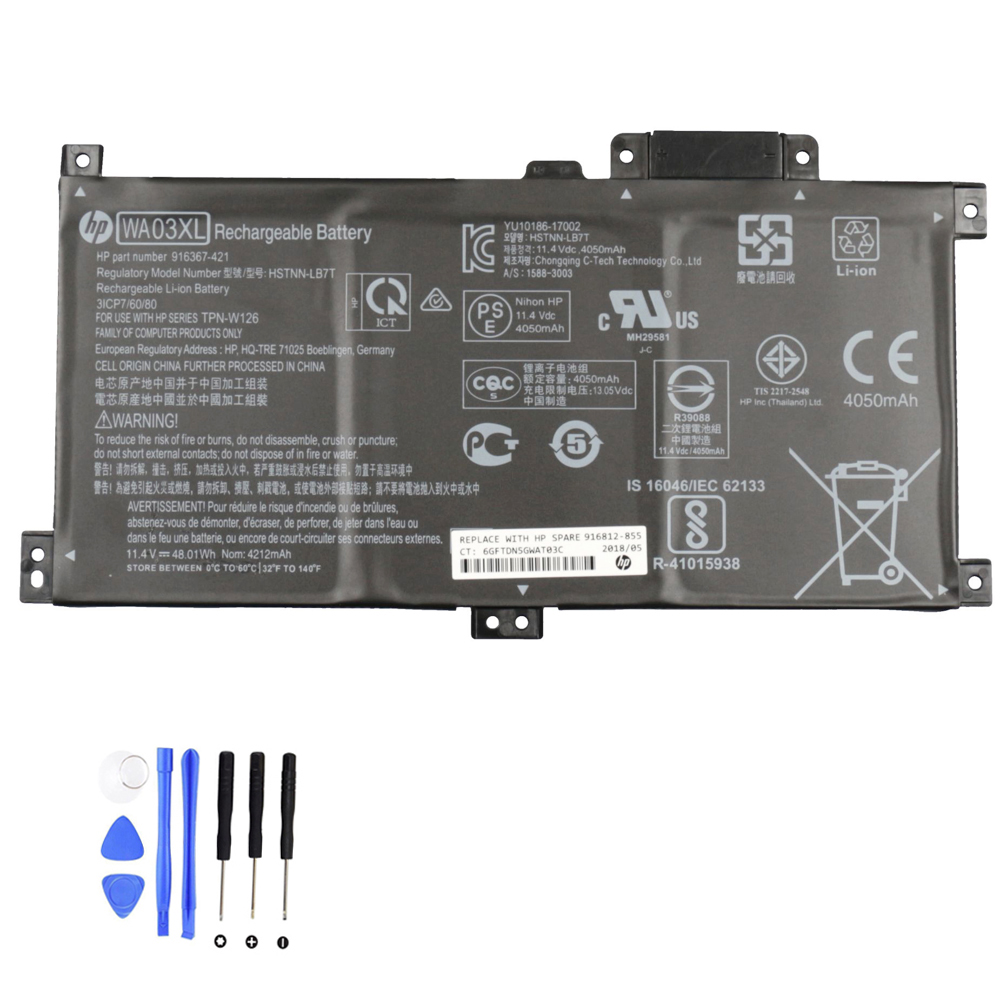 48Wh HP WA03XL Akku