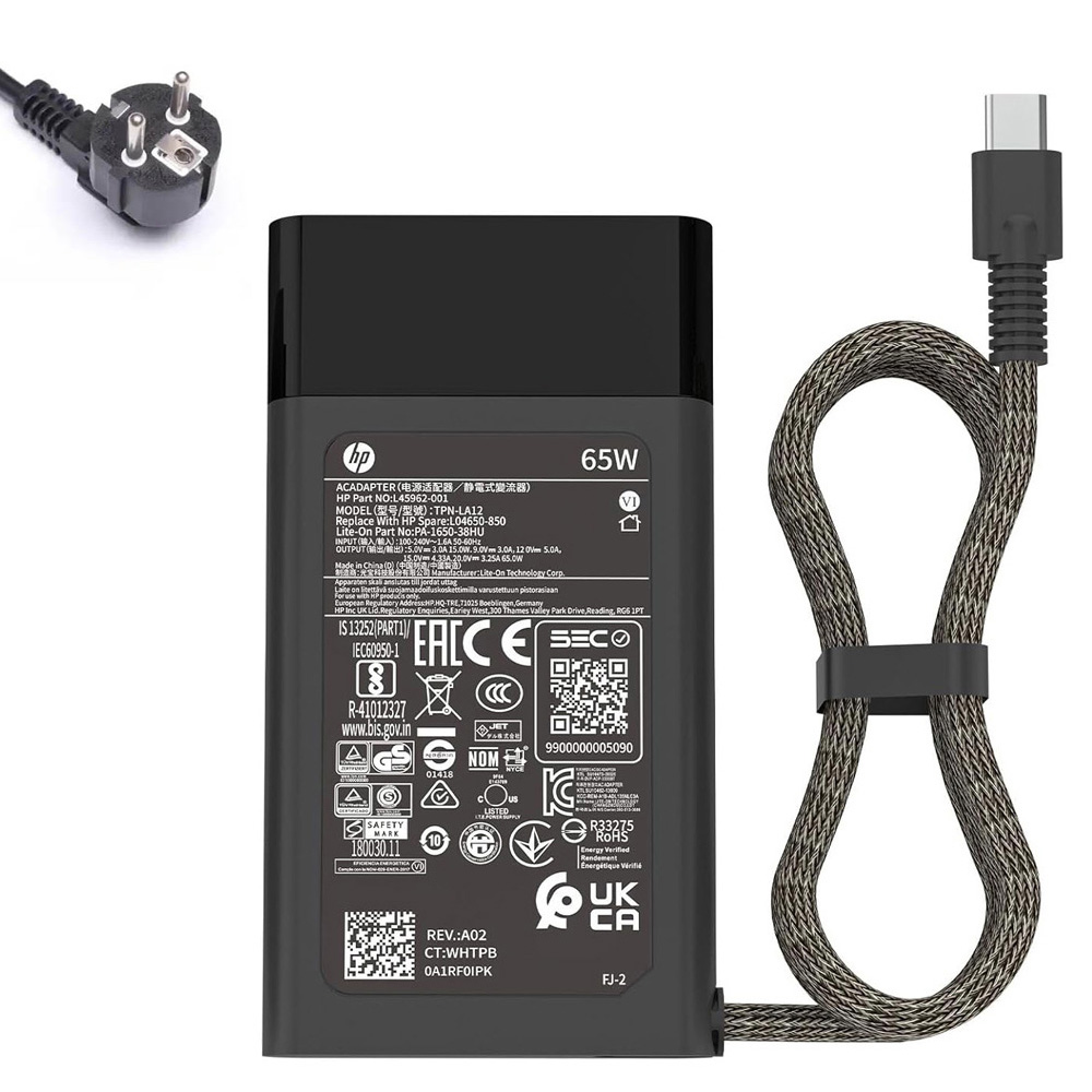 20V 3.25A 65W HP USB-C Netzteil Ladegerät mit abgerundeten Ecken