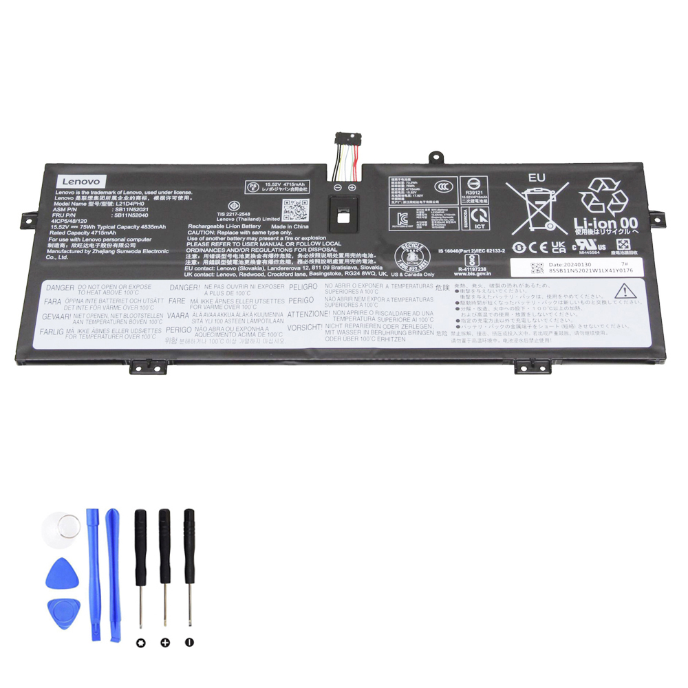 75Wh Lenovo L21D4PH0 Akku