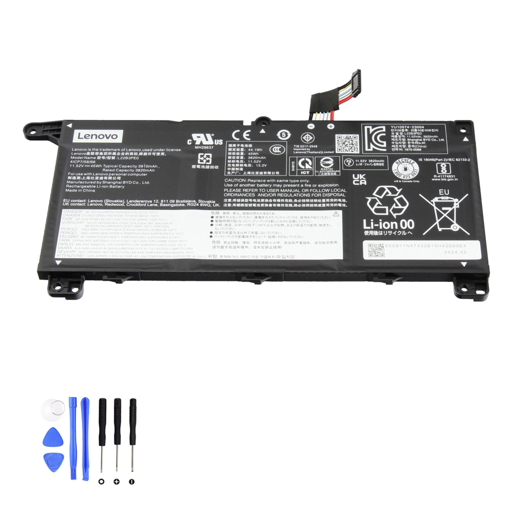 45Wh Lenovo L22B3PE0 Akku