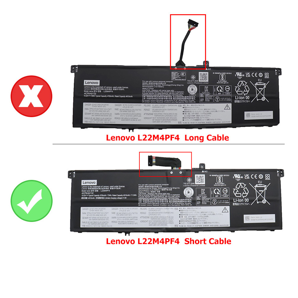 73Wh Lenovo L22M4PF4 Short Line Akku – Bild 2