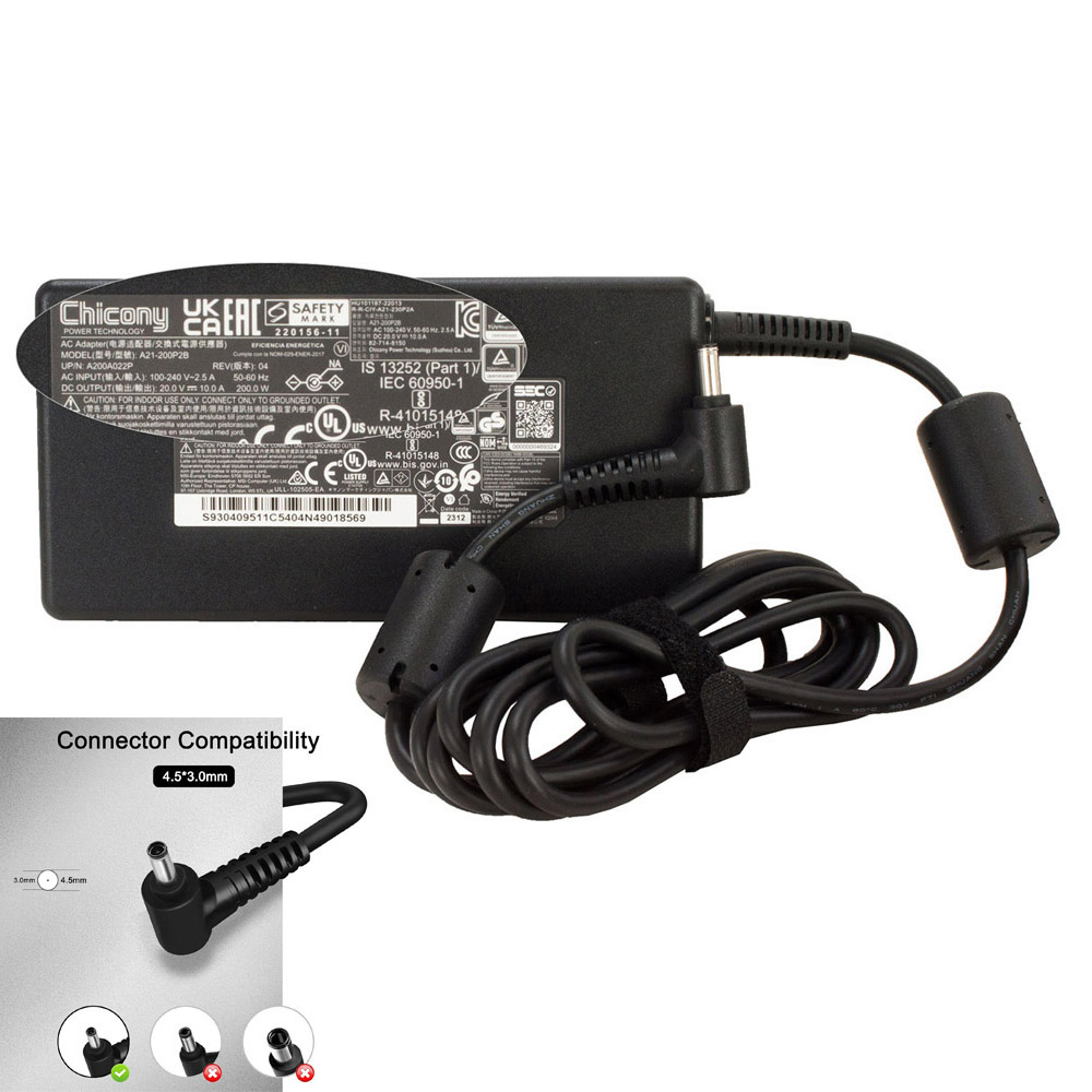 20V 10A 200W MSI 4.5mm 3.0mm Netzteil Ladegerät – Bild 2