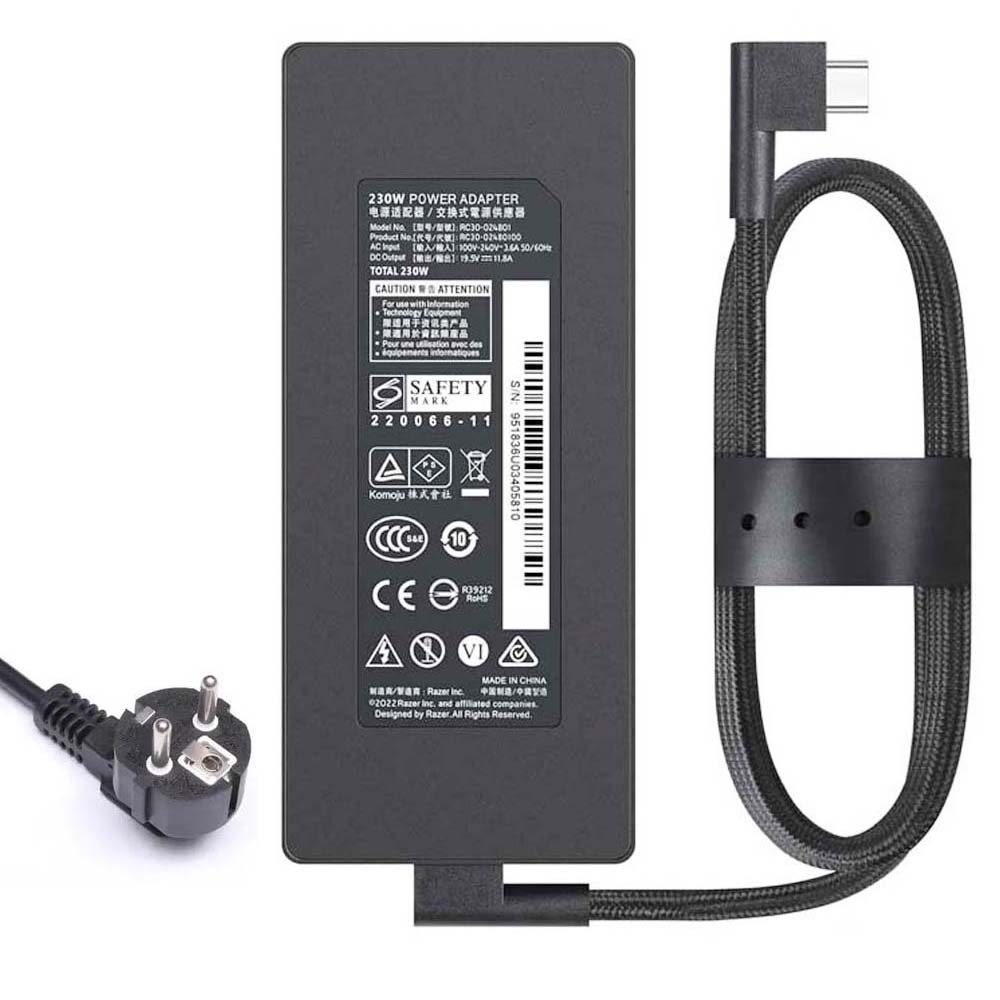 19.5V11.8A 230W Razer 3-Pin Tip Netzteil Ladegerät