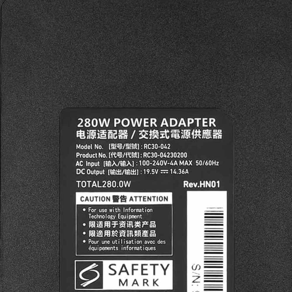 19.5V 14.36A 280W Razer 3-Pin Tip GAN Netzteil Ladegerät – Bild 3
